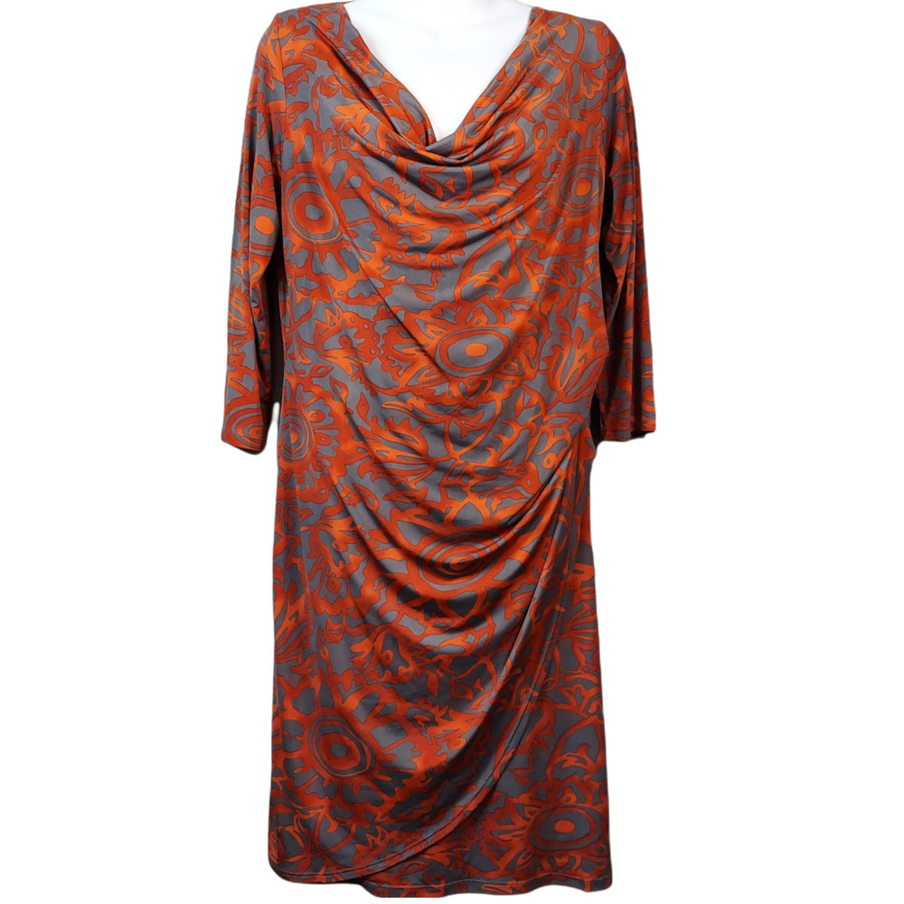 Clara Sun Woo 3/4 Sleeve Faux Wrap Dress Size M